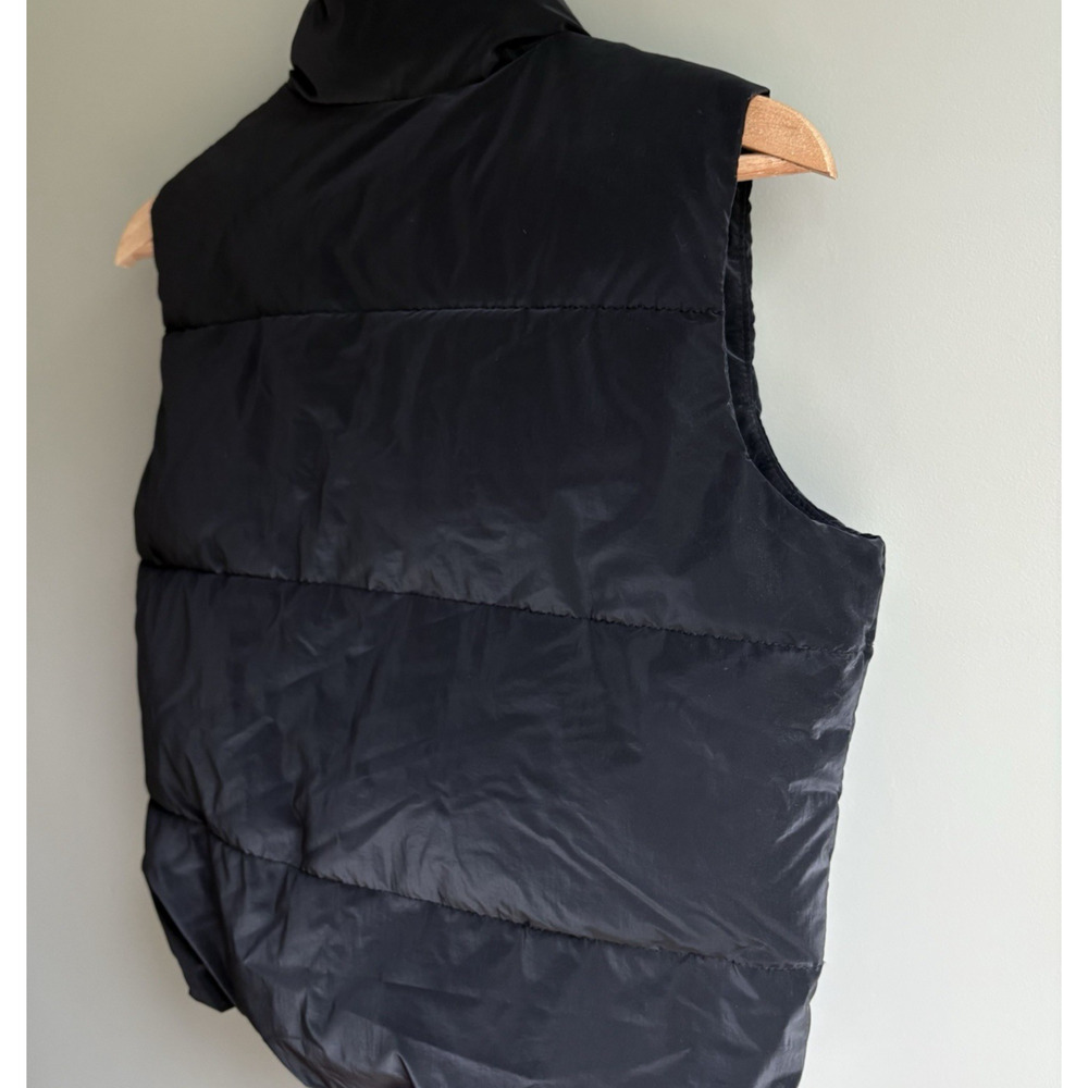 OLD NAVY Girls L 10/12 Black Puffer Vest Zip Front Quilted Water Resistant - Picture 7 of 10
